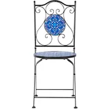 Beliani Gartenstuhl 40 x 90 x 45 cm schwarz/blau 2 St.