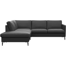 FLEXLUX Ecksofa »Fiore, L-Form«, schmale Armlehnen, Füße Alu/schwarz, B/T 234/225cm, Kaltschaum im Sitz schwarz