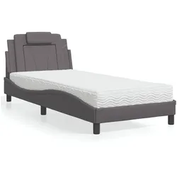 Bett mit Matratze – Grau, 90x190 cm – Modernes Design & hoher Komfort