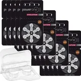 120x Für Power One Evolution Gr. 312 Hörgerätebatterien 1,45V (20x 6er Blister) + Aufbewahrungsbox für 2 Hörgerätebatterien (120 Batterien, braun)