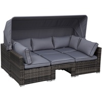 Outsunny Polyrattan Lounge-Set grau 862-027