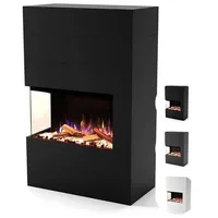 GLOW FIRE Elektrokamin LED E-Motion 3D - Portia, täuschend echte Flamme mit Heizung, 3 Dekorationen schwarz