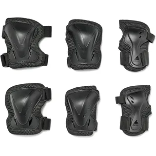 Rollerblade EVO PRO Gear JUNIOR 3 Pack, Inline-Skate Schonerset für Kinder - Inliner Protektoren für Ellbogen, Knie und Hand, Jungen und Mädchen, Unisex, Schwarz, XS