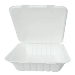 NATURESTAR Hamburger Bio Lunchbox, rechteckig 41218 , 1 Karton = 500 Stück, 13,5 x 6,5 x 18,5 cm, weiß