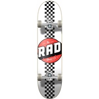 RAD Unisex – Erwachsene Checker Stripe Skateboard, Weiß, 7.75"