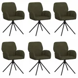vidaXL Esszimmerstuhl Drehstuhl Esszimmer 6 Stk. Kunstwildleder Olivegrün (6 St) grün