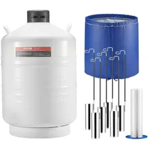 Vevor Flüssigstickstofftank, 30 l Flüssigstickstoffbehälter aus Aluminiumlegierung, LN2-Tank-Dewar mit 6 Kanistern und Tragetasche mit Riemen, Kryogener Tank für die Schönheitsindustrie