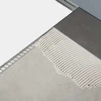 BLANKE AQUA-KEIL Gefälle- und Duschprofile - Rechter Anschlag , Edelstahl gebürstet natur , 10/24 mm, 980 mm