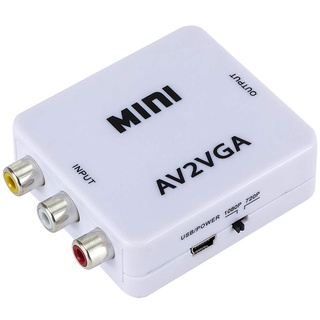 Docooler Mini AV A VGA Video-Konverter AV RCA CVBS auf VGA Video-Konverter mit 3,5 mm Audio auf PC HDTV Konverter