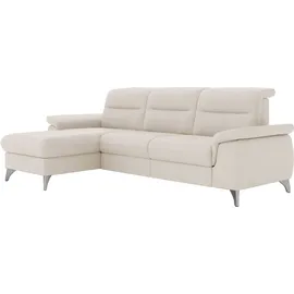 sit&more Ecksofa SIT & MORE "Astoria L-Form", beige (creme), B:260cm H:91cm T:175cm, 100% Polyester, Sofas, Ecksofa, wahlweise mit motorischer Relaxfunktion