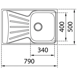 Teka Starbright 45 E-xp 1c 1e Rev Spüle mit Abtropffläche, Einbau- und wendbar, Möbel 45 cm, Handventil, Edelstahl