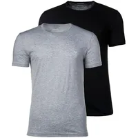 Emporio Armani Herren T-Shirt Crew Neck, Rundhals, Baumwolle Schwarz/Grau