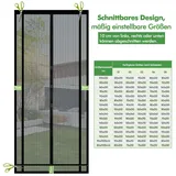 Sekey Insektenschutz-Tür Magnetisches Insektenschutznetz für Türen, zuschneidbar, einfache Montage ohne Bohren, für Balkon & Terrasse 110 cm x 220 cm