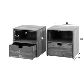 KAWOLA Hängenachtschrank FATY 2-tlg. 1 Schublade 1 x 40 x 30 cm Beige