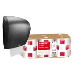 KATRIN Aktionsset Handtuchrollenspender + Handtuchpapierrolle  407110 + 306200 , 1 Aktionsset
