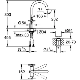 Grohe Atrio Waschtisch-Einlochbatterie Hard Graphite