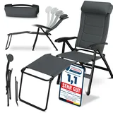 eloneo Campingstuhl faltbar grau