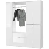 inn.furn Garderobenschrank weiß Hochglanz 152 cm, - Serien, Garderoben-Sets
