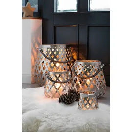 Fink Windlicht OTIS Edelstahl/Glas Silberfarben