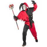 California Costumes Clown-Kostüm Böser Clown Harlekin Halloween-Kostüm rot-schwarz schwarz XXL