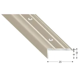 Alu-Winkelprofile, gebohrt - Edelstahloptik , 10 mm