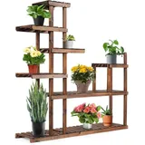 Blumenregal Aus Massivholz, Blumentreppen Mit Mehreren Etagen, Mehrstoeckigespflanzenregal, Blumenstaender Für Balkon, Wohnzimmer Oder Garten, Für Innen Und Aussen (7 Etagen) - Goplus