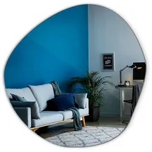 Coloray Tulup Spiegel, Blaugrau, Glas, Formgebogen, 47.9x48.3x0.4 cm, Spiegel, Wandspiegel