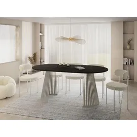 WFL GROUP Esstisch Ø 100 cm grau-beige