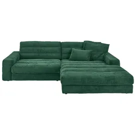 KAWOLA Ecksofa Lana Cord Recamiere rechts smaragd