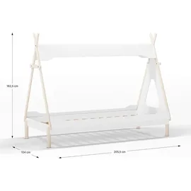 CaliCosy Kinderbett LOU 90 x 190 cm Holz lackiert weiß