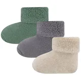 Ewers Babysocken 3er-Pack Uni beige/grau/grün, Newborn (0 | 6 Monate)