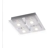 Selltec LED-Deckenleuchte, chrom, 30x30cm, Farbwechsel, Fernbedienung RGB