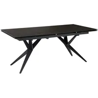 Wohnling Esstisch Schwarz, Keramik rechteckig, konisch, 95x76x180 cm ausziehbar,