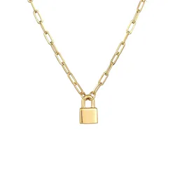Elli PREMIUM Schloss Liebe Gliederkette Unisex 925er Silber rhodiniert goldfarben Damen 