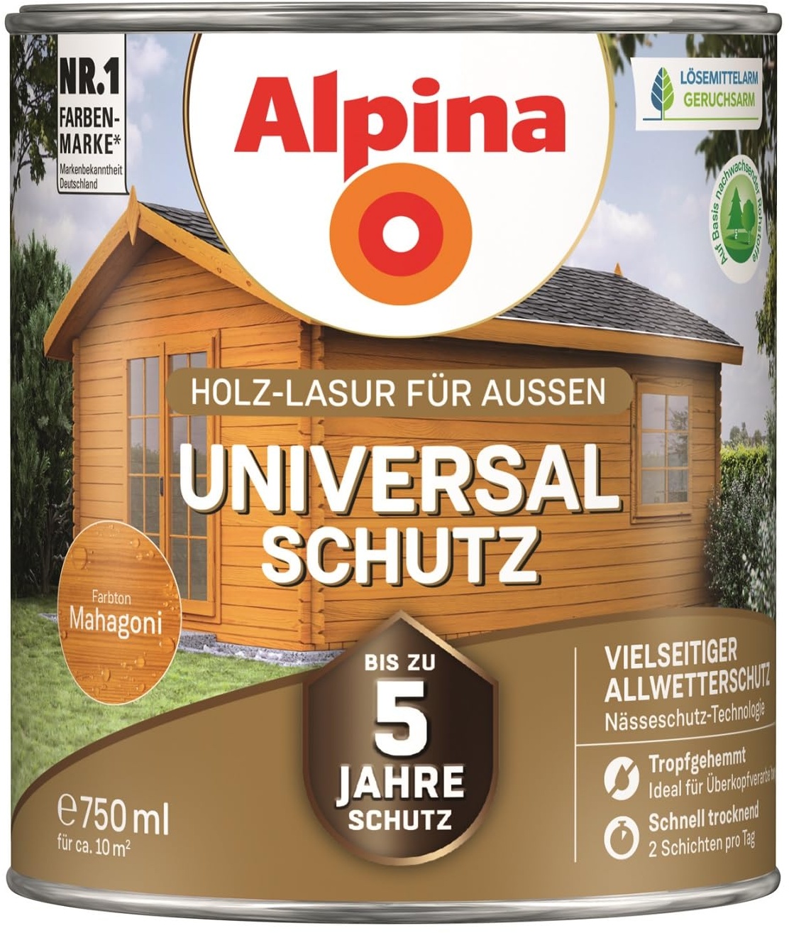 Alpina Universal-Schutz Mahagoni 750ml seidenmatt