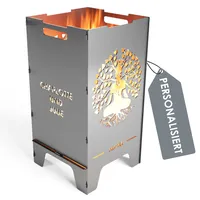 MOCAVI Edelstahl Feuertonne Lebensbaum 73 cm | 3 mm V2A personalisiert
