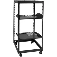 Vevor 20U Server-Rack mit offenem Rahmen, freistehender oder wandmontierter Netzwerk-Server-Rack, 4-Pfosten-AV-Rack mit Rollen, bietet Platz für Ihre gesamte Netzwerk-IT-Ausrüstung, AV-Ausrüstung