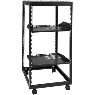 Vevor 20U Server-Rack mit offenem Rahmen, freistehender oder wandmontierter Netzwerk-Server-Rack, 4-Pfosten-AV-Rack mit Rollen, bietet Platz für