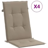 vidaXL Gartenstuhlauflagen 4 Stk. Taupe 120x50x3cm Stoff
