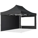 TOOLPORT  3x4,5m Stahl Faltpavillon, inkl. 2 Seitenteile, schwarz - (59358)