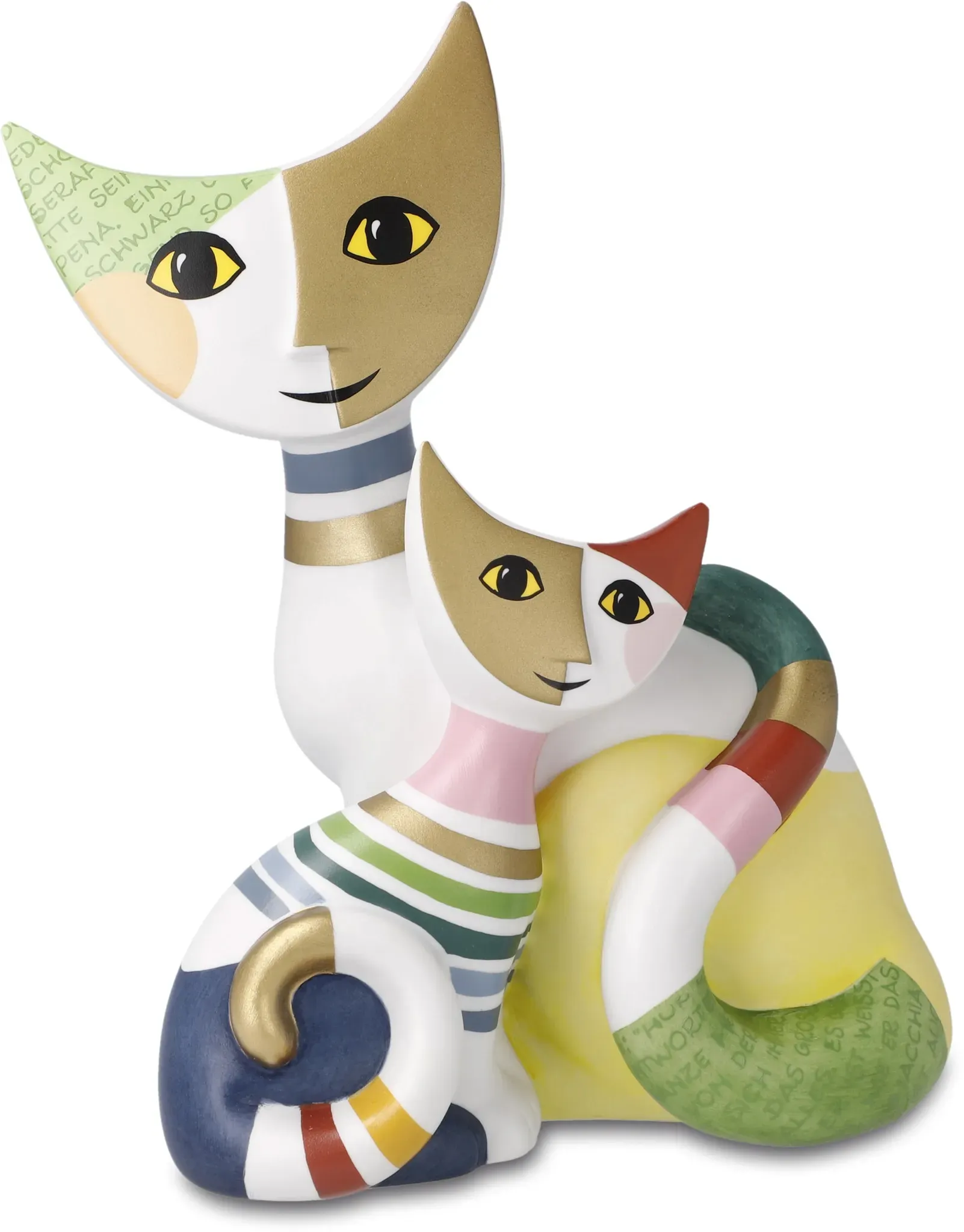 Sammelfigur GOEBEL "Figur Rosina Wachtmeister - "Macchia e Giro"" Dekofiguren Gr. B/H/T: 14cm x 18cm x 9cm, Katzen, bunt Katzen-Duo