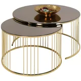 aea Goldener Couchtisch Edelstahl 90 x 45 cm