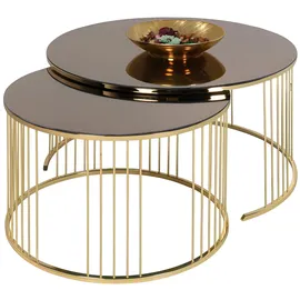 aea Goldener Couchtisch Edelstahl 90 x 45 cm