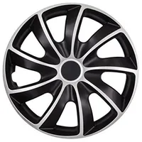 NRM Radkappen QUAD Bicolor, 16 in Zoll, (4-St) Radzierblenden für Stahlfelgen Zweifarbige Radkappen Satz 4er Set 16" schwarz|silberfarben