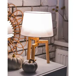 Tischlampe weiß 42 cm Kegelform NALON