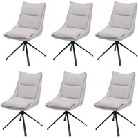Mendler 6er-Set Esszimmerstuhl HWC-N71, Küchenstuhl, drehbar Auto-Return, Stoff/Textil (420g/m2)