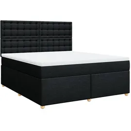 vidaXL Boxspringbett mit Matratze Schwarz 180x200 cm Stoff