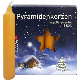 12er Pack Ebersbacher Pyramidenkerzen groß, Natur (Ø x H) 17 x 105 mm 216 Stück