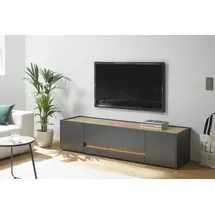 Home Affaire City/Giron Lowboard 170 cm Grau Holz