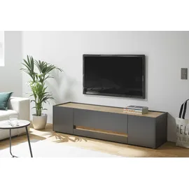 Home Affaire City/Giron Lowboard 170 cm Grau Holz